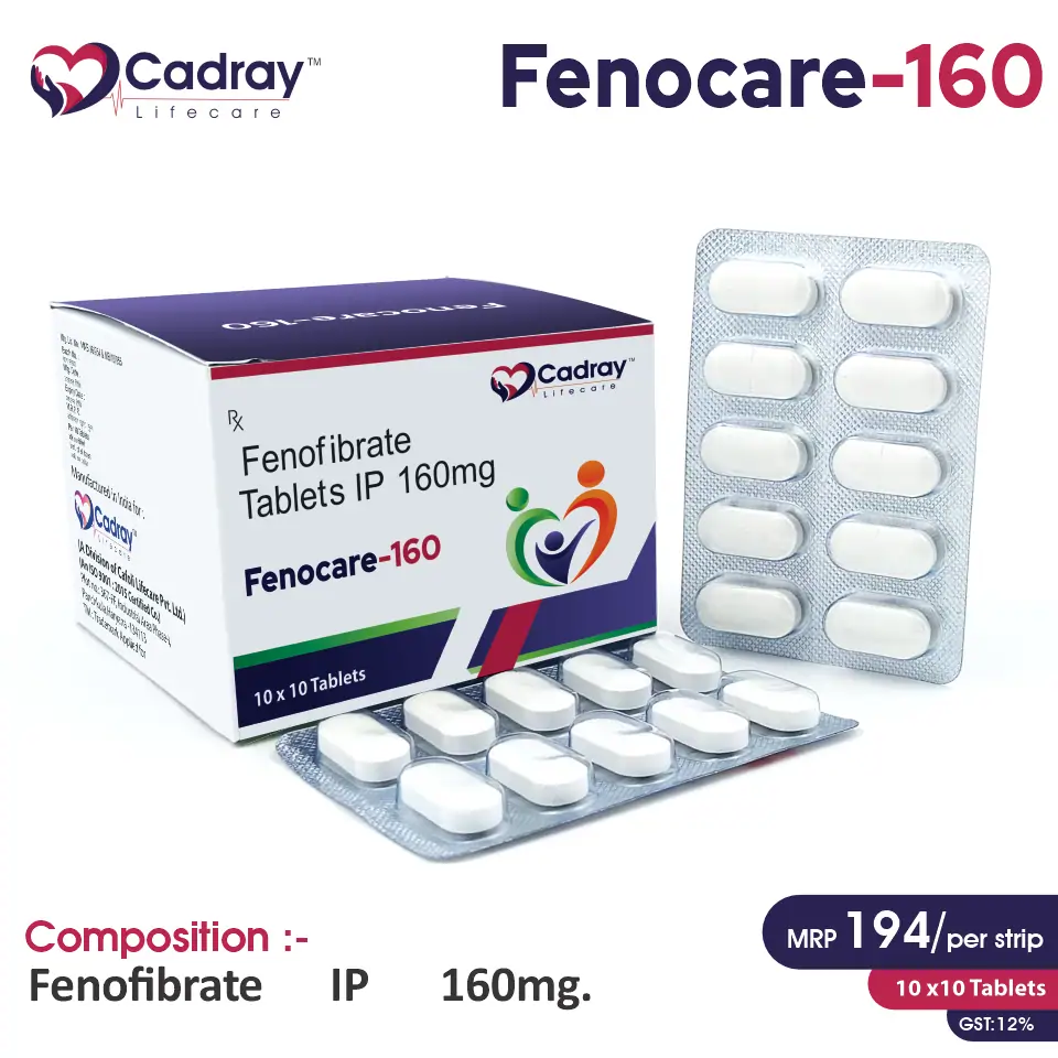 Fenofibrate 160mg | Lipid-Lowering Segment | Best Price for PCD Pharma Franchise